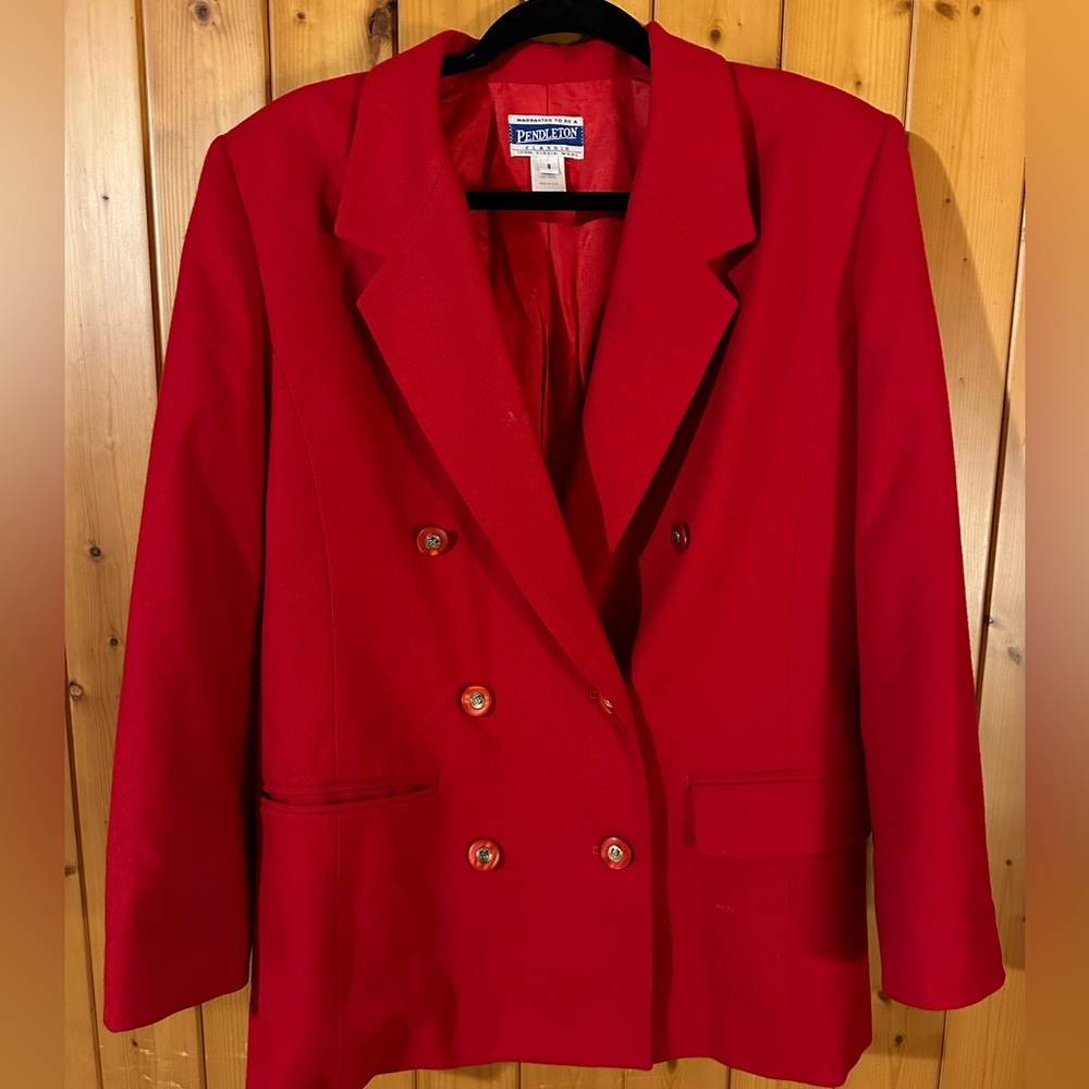 Pendleton Wool Blazer in Red